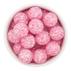 Light Pink Sequin Filled Beads 20mm (Package of 10)