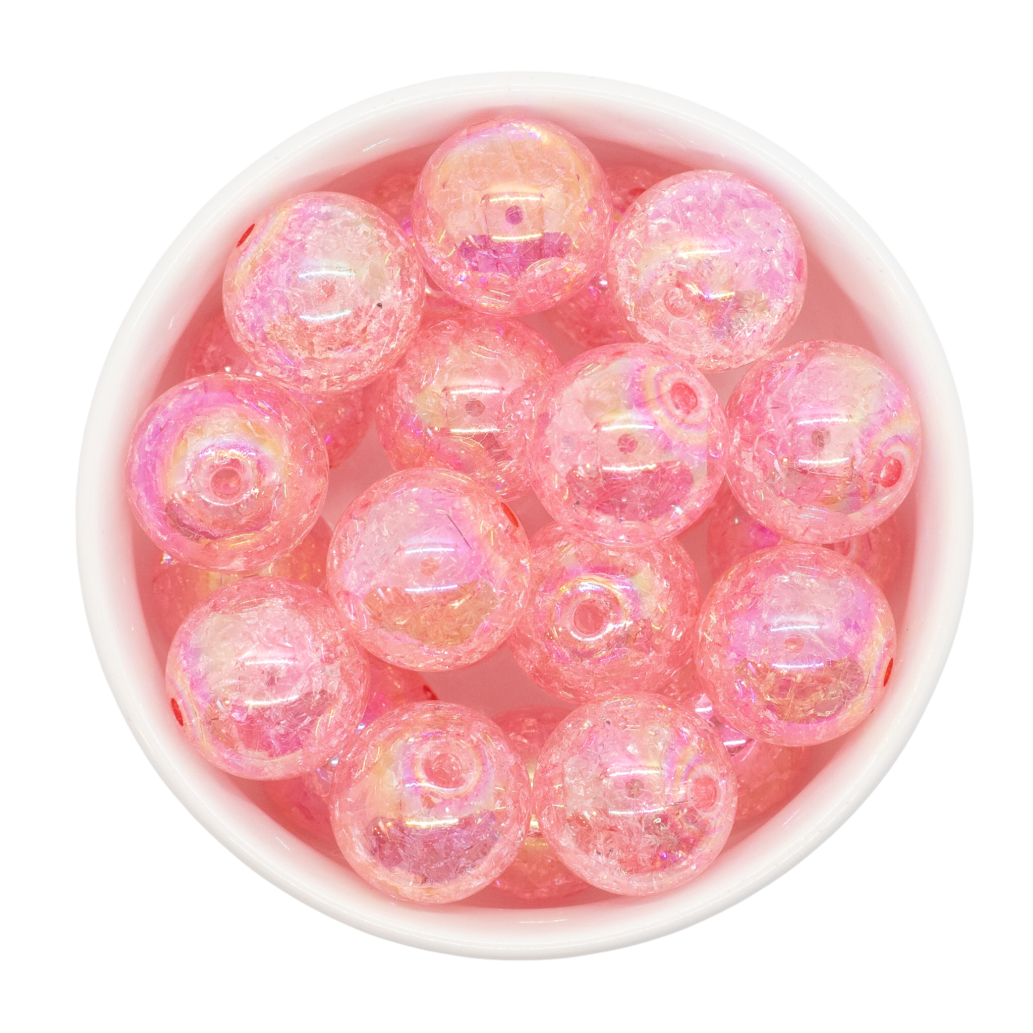 Pink cracked beads